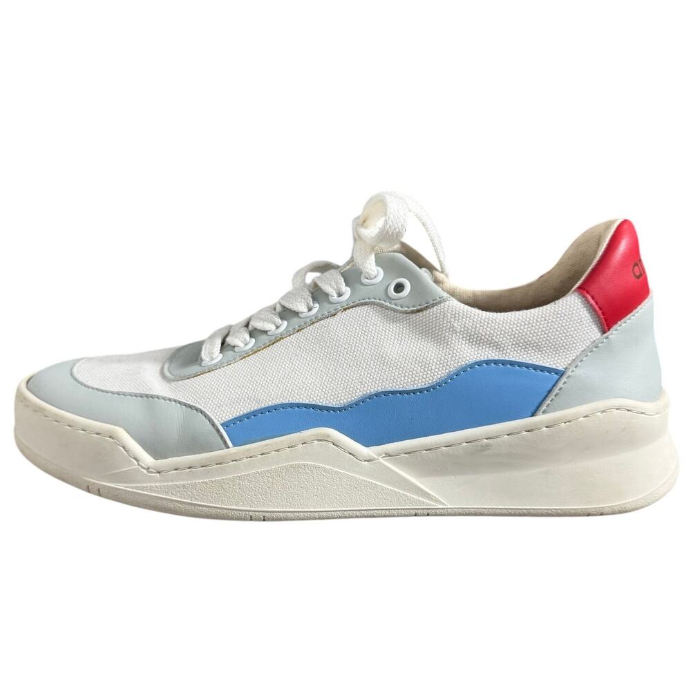 An Hour and A Shower Colorblock Fashion Sneaker Women 7.5 Blue Minimalist Casual